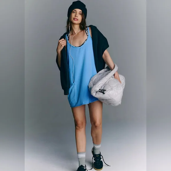 FP Movement Hot Shot Mini Dress Blueberry M Lavender Pale Blue Free People New - Picture 7 of 13